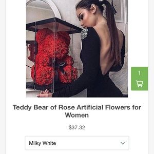 Teddy Bear of Rose Artificial Flowers for Women